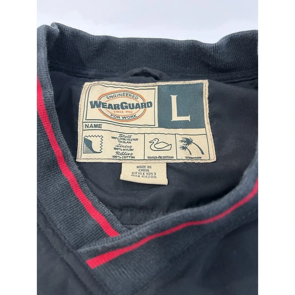 WearGuard Macy's Bloomingdale's Golf Pullover V Neck Lined Jacket Size L Black